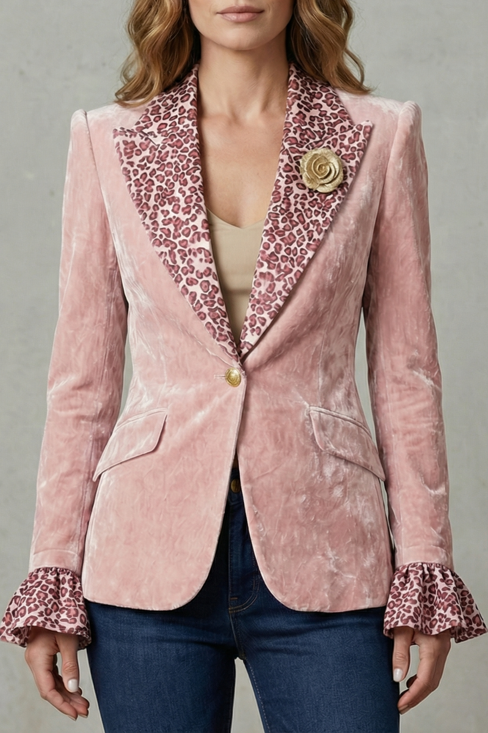 Rosavienne – Printed lapel statement – Velvet blazer-10644576338263-OLVIA ROSE LONDON