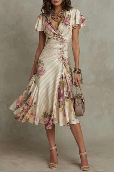 Rosavienne – Vintage satin romance – Midi dress