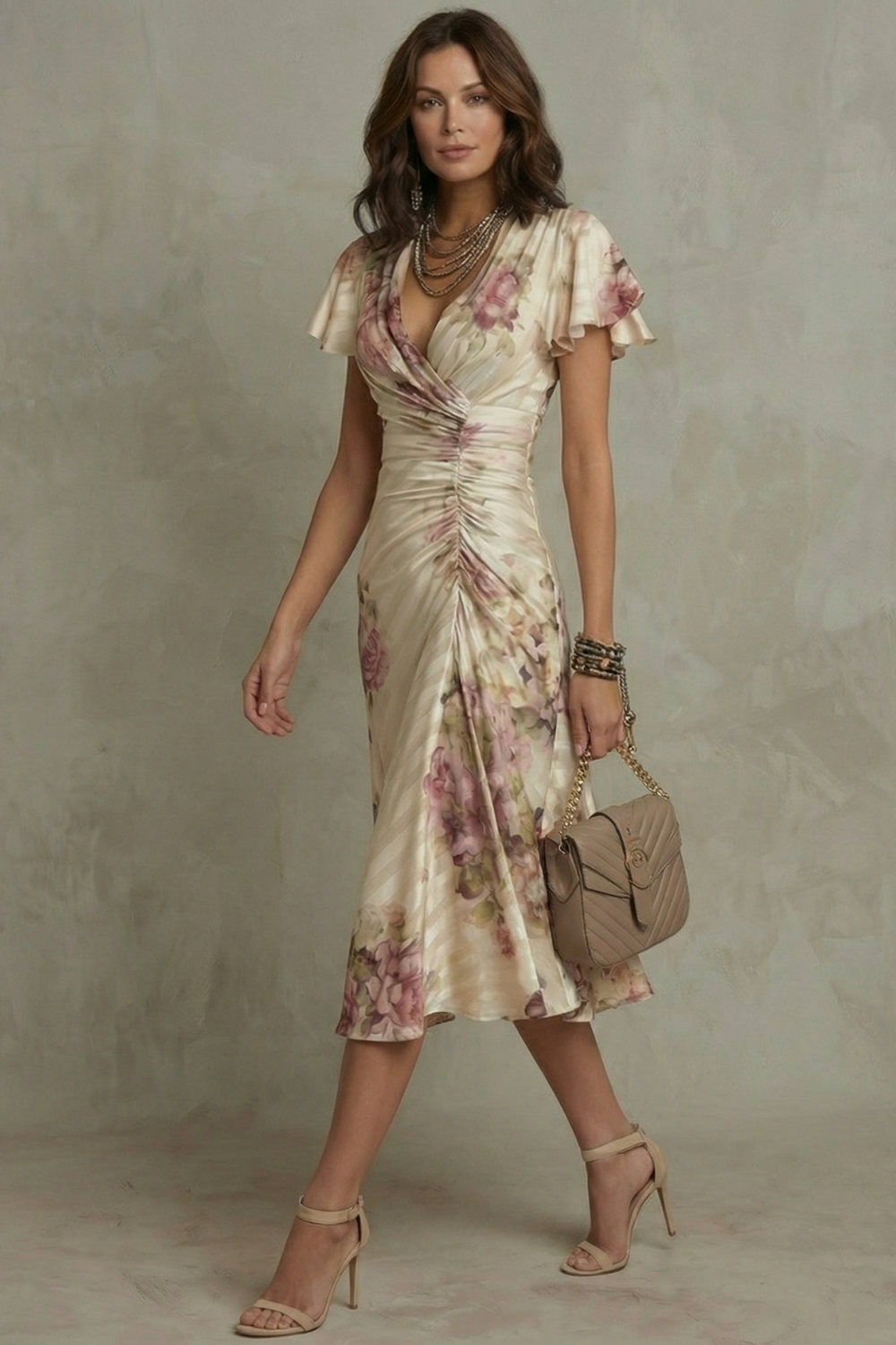 Rosavienne – Vintage satin romance – Midi dress Rosavienne – Vintage satin romance – Midi dress