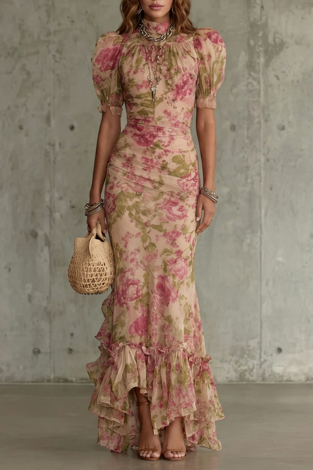 Roselique – Romantic floral silhouette – Maxi dress-10642184733015-OLVIA ROSE LONDON