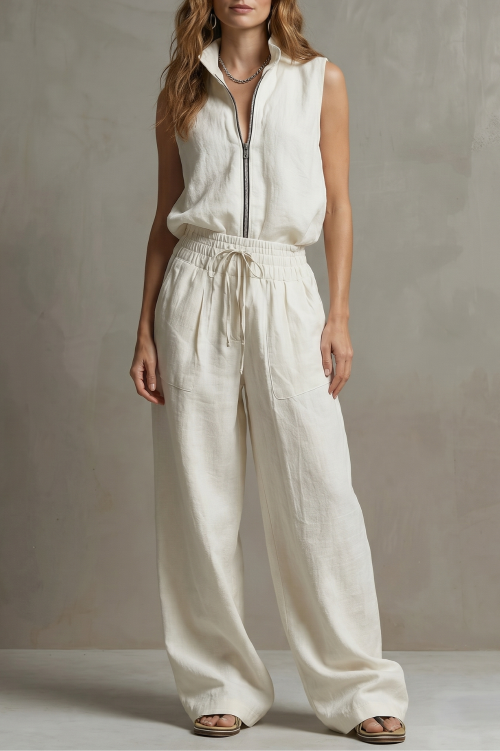 Roselune – Relaxed zip-front elegance – Trouser set-10914566046039-OLVIA ROSE LONDON