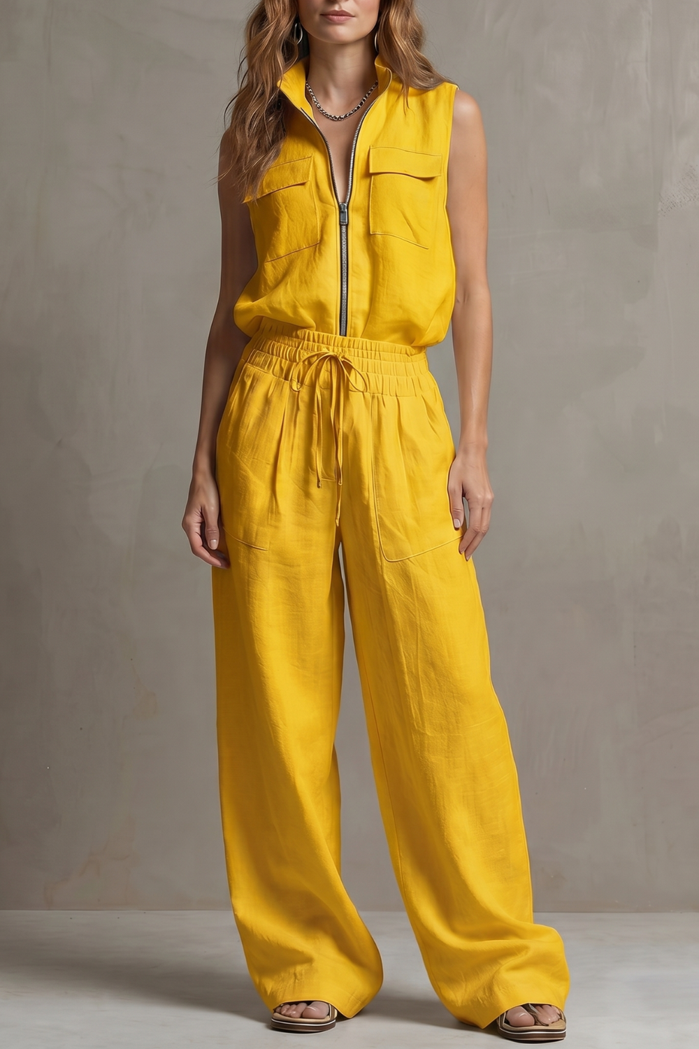 Roselune – Relaxed zip-front elegance – Trouser set-10914566046039-OLVIA ROSE LONDON
