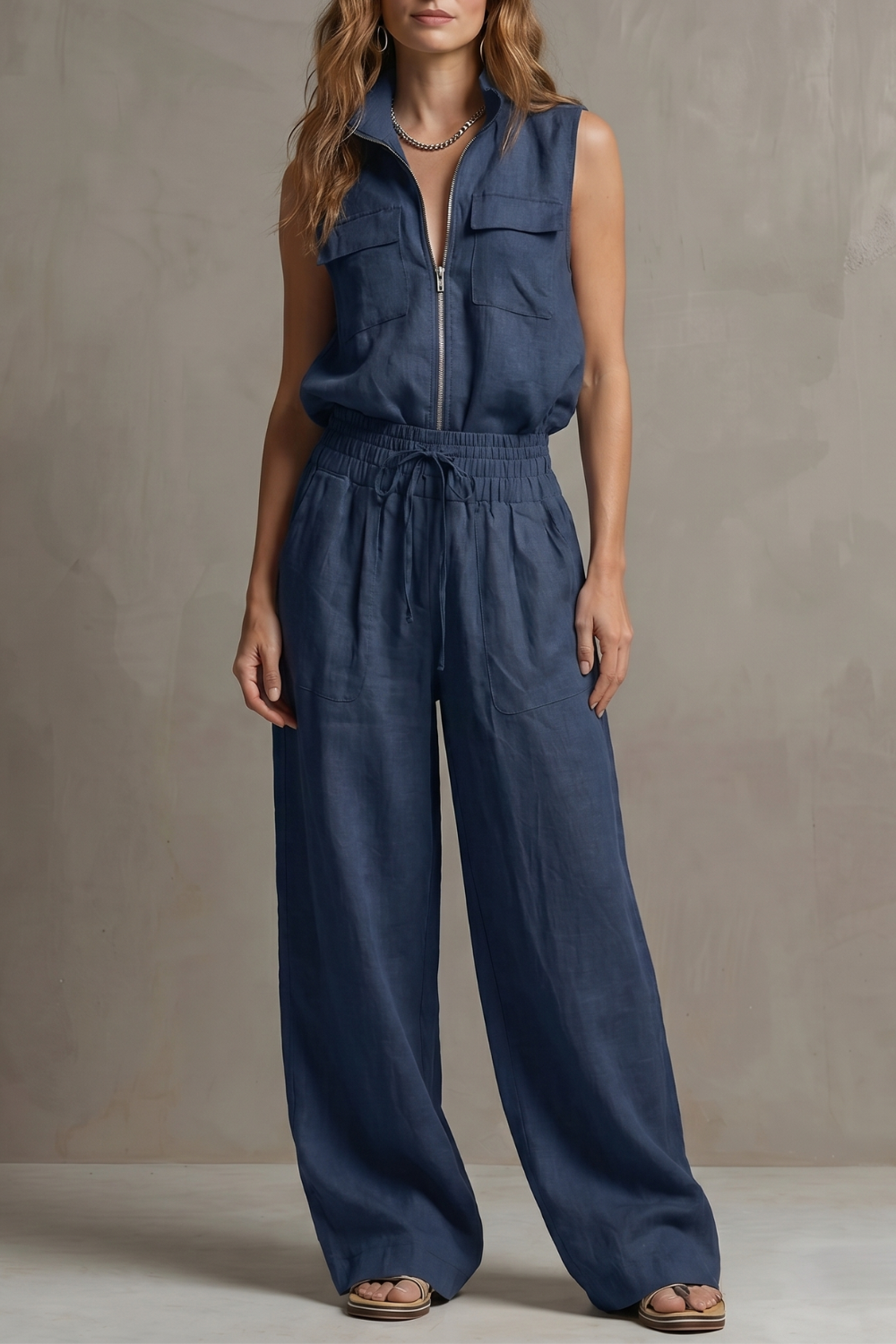Roselune – Relaxed zip-front elegance – Trouser set-10914566046039-OLVIA ROSE LONDON