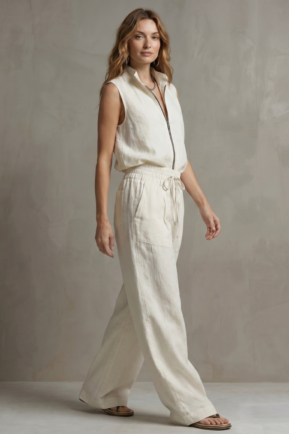 Roselune – Relaxed zip-front elegance – Trouser set-10914566046039-OLVIA ROSE LONDON