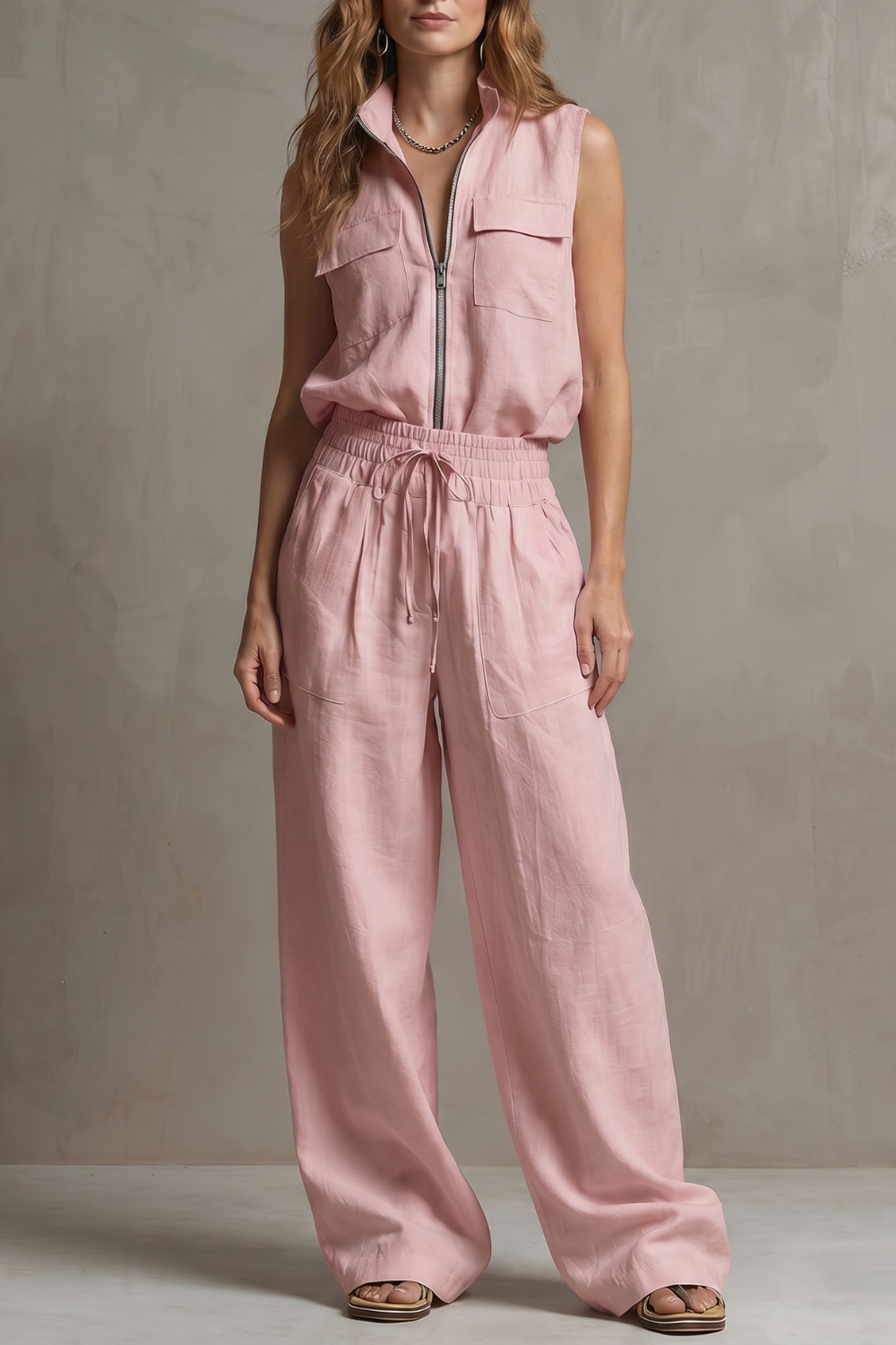 Roselune – Relaxed zip-front elegance – Trouser set-10914566046039-OLVIA ROSE LONDON