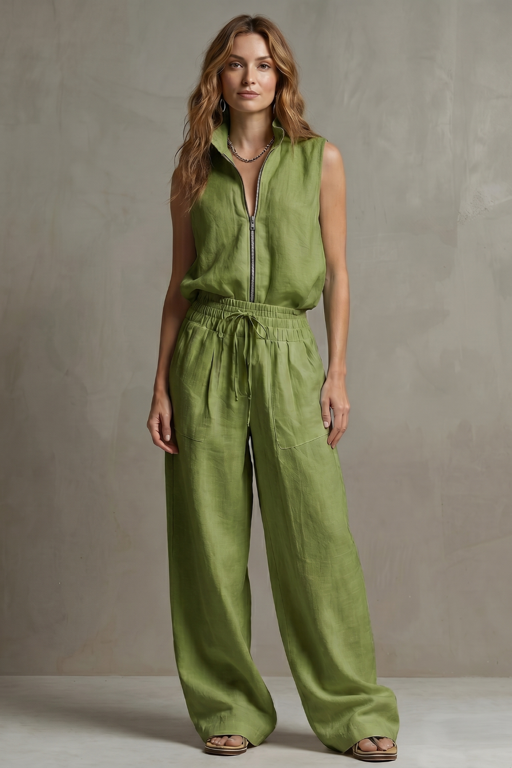 Roselune – Relaxed zip-front elegance – Trouser set-10914566046039-OLVIA ROSE LONDON