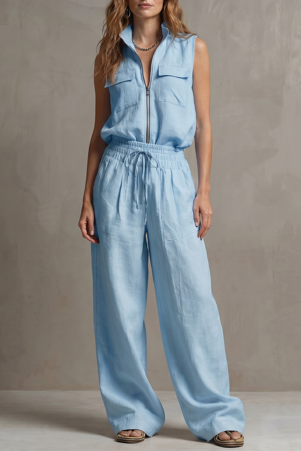 Roselune – Relaxed zip-front elegance – Trouser set-10914566046039-OLVIA ROSE LONDON
