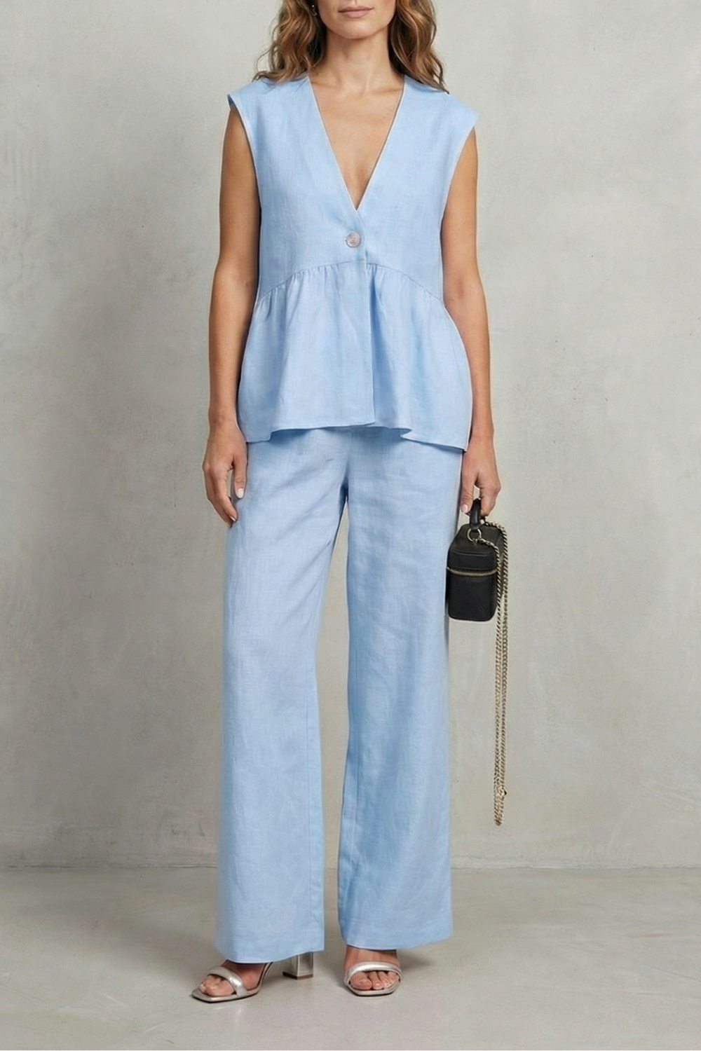 Rosélune – Soft ruffle elegance – Top and trouser set-10642278646103-OLVIA ROSE LONDON