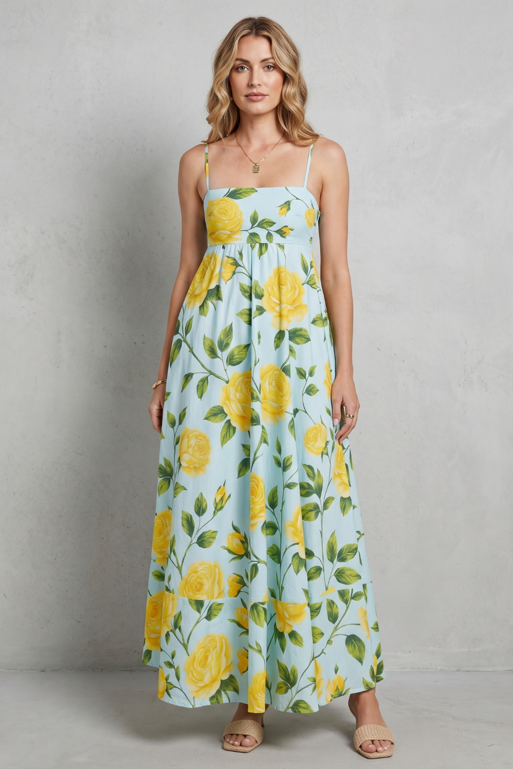 Roselune – Square neck floral charm – Maxi dress-10755314811223-OLVIA ROSE LONDON