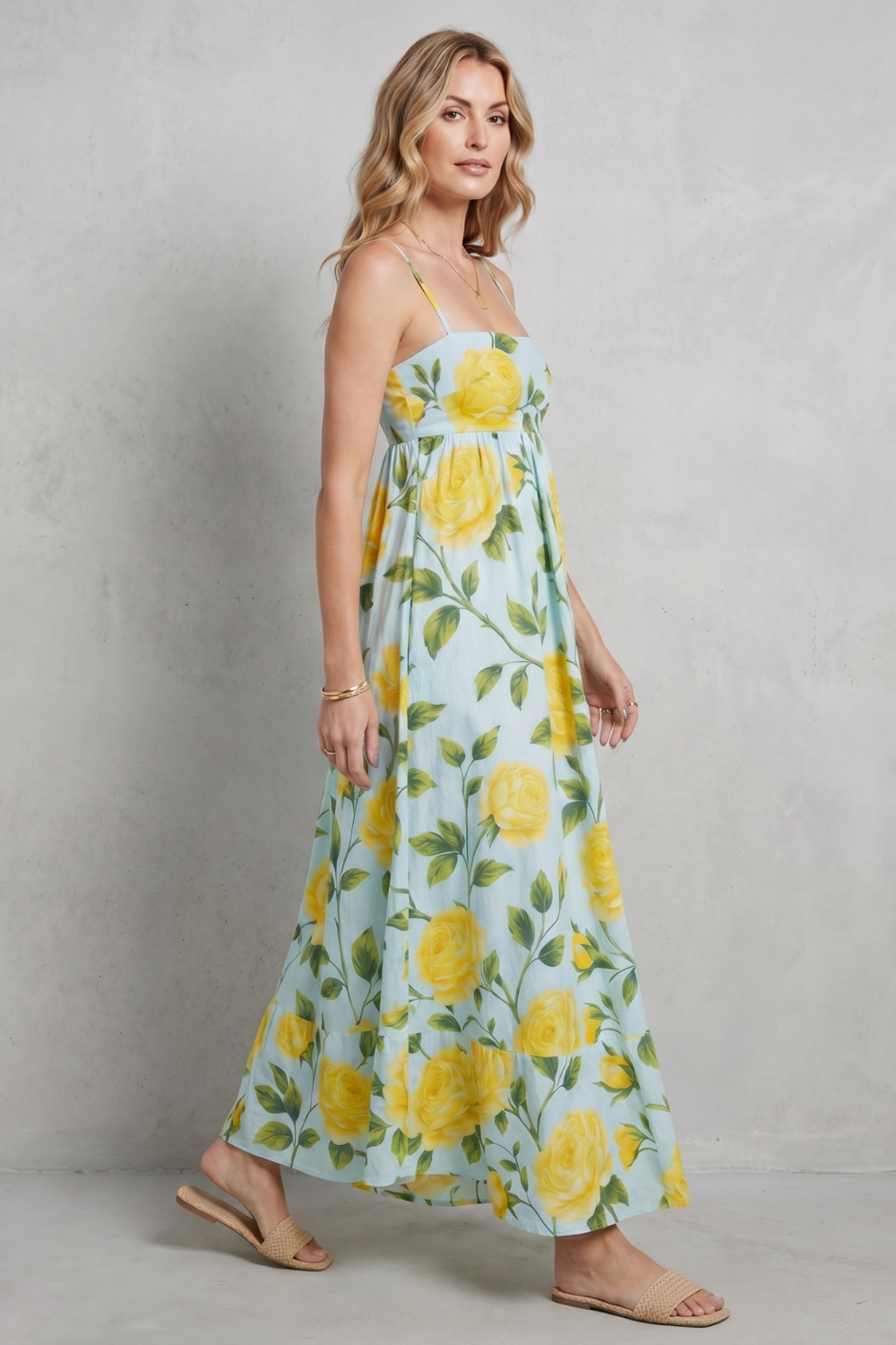 Roselune – Square neck floral charm – Maxi dress-10755314811223-OLVIA ROSE LONDON