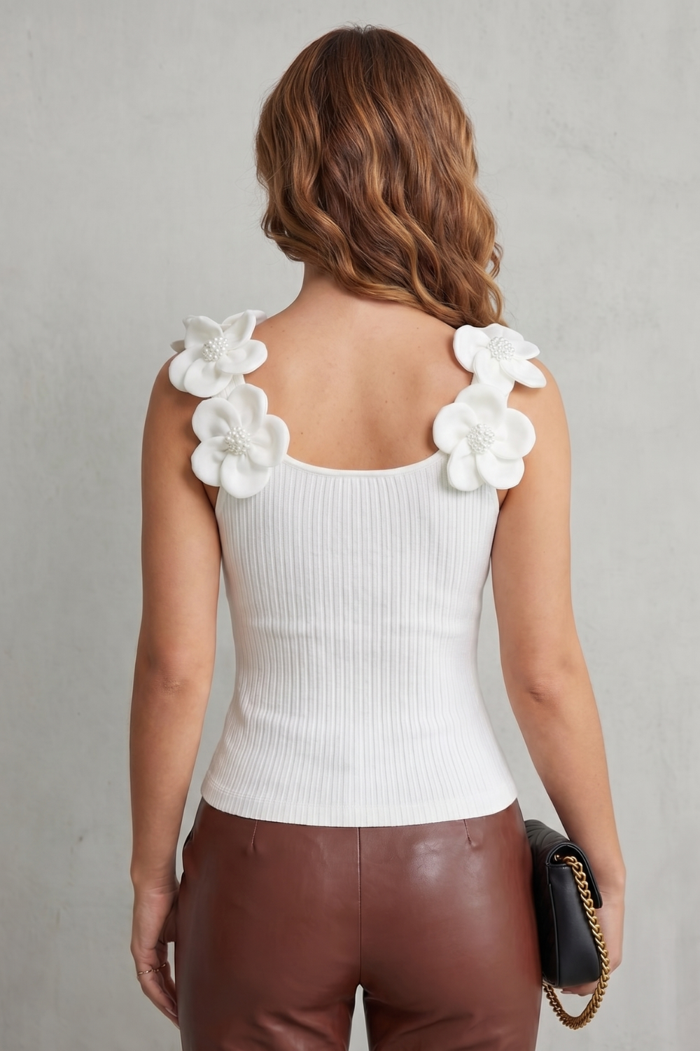 Roselune – Three-dimensional floral detail – Knit sleeveless top-10757700518231-OLVIA ROSE LONDON