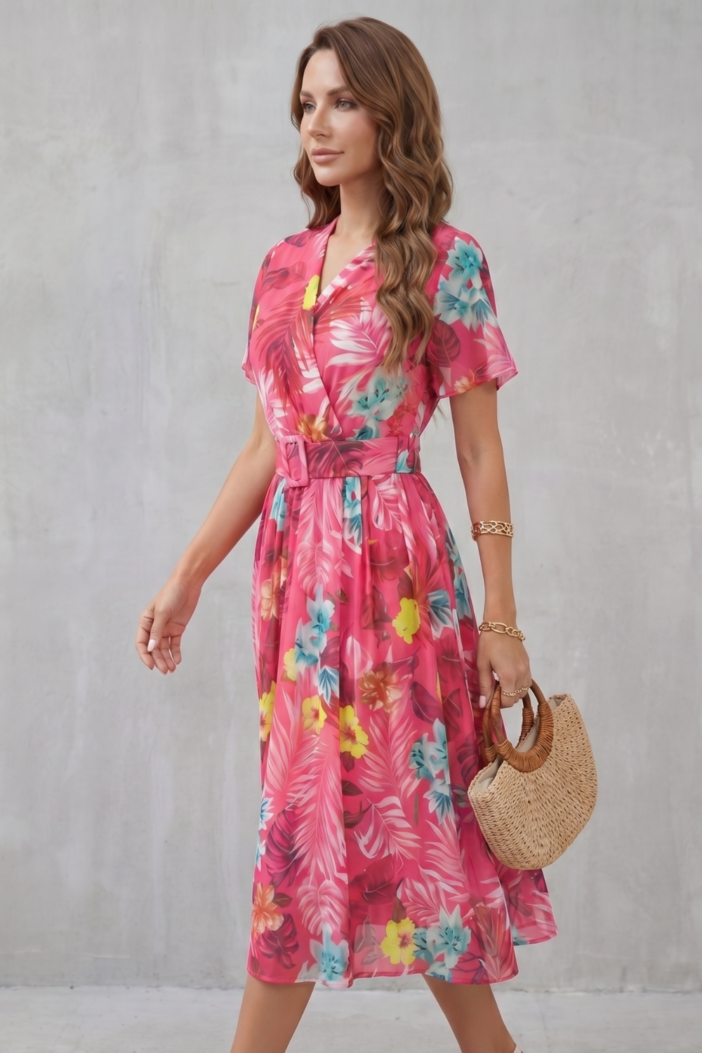 Rosévara – Tropical floral charm – Midi dress-10747057504599-OLVIA ROSE LONDON