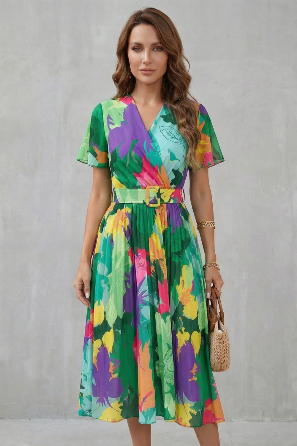Rosévara – Tropical floral charm – Midi dress-10747057504599-OLVIA ROSE LONDON