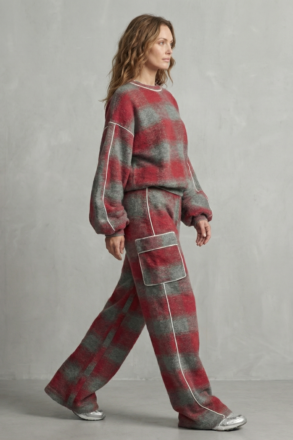 Rovienne – Distressed plaid street style – Two piece set-10644030652759-OLVIA ROSE LONDON