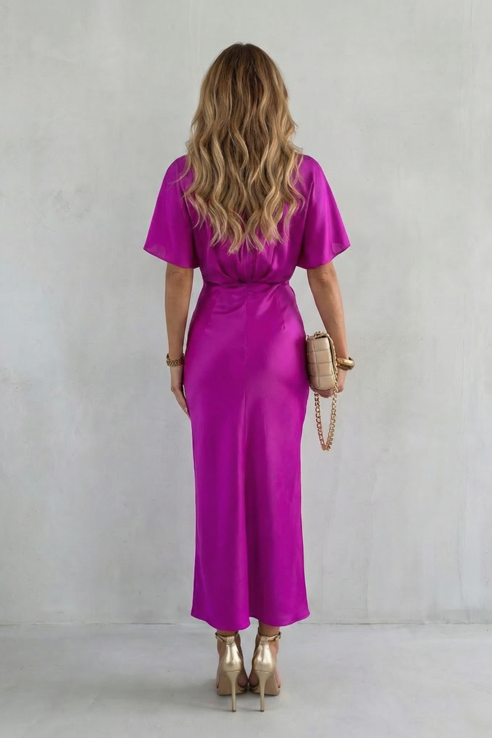Satinéa – Knot waist elegance – Midi dress-10755686826327-OLVIA ROSE LONDON