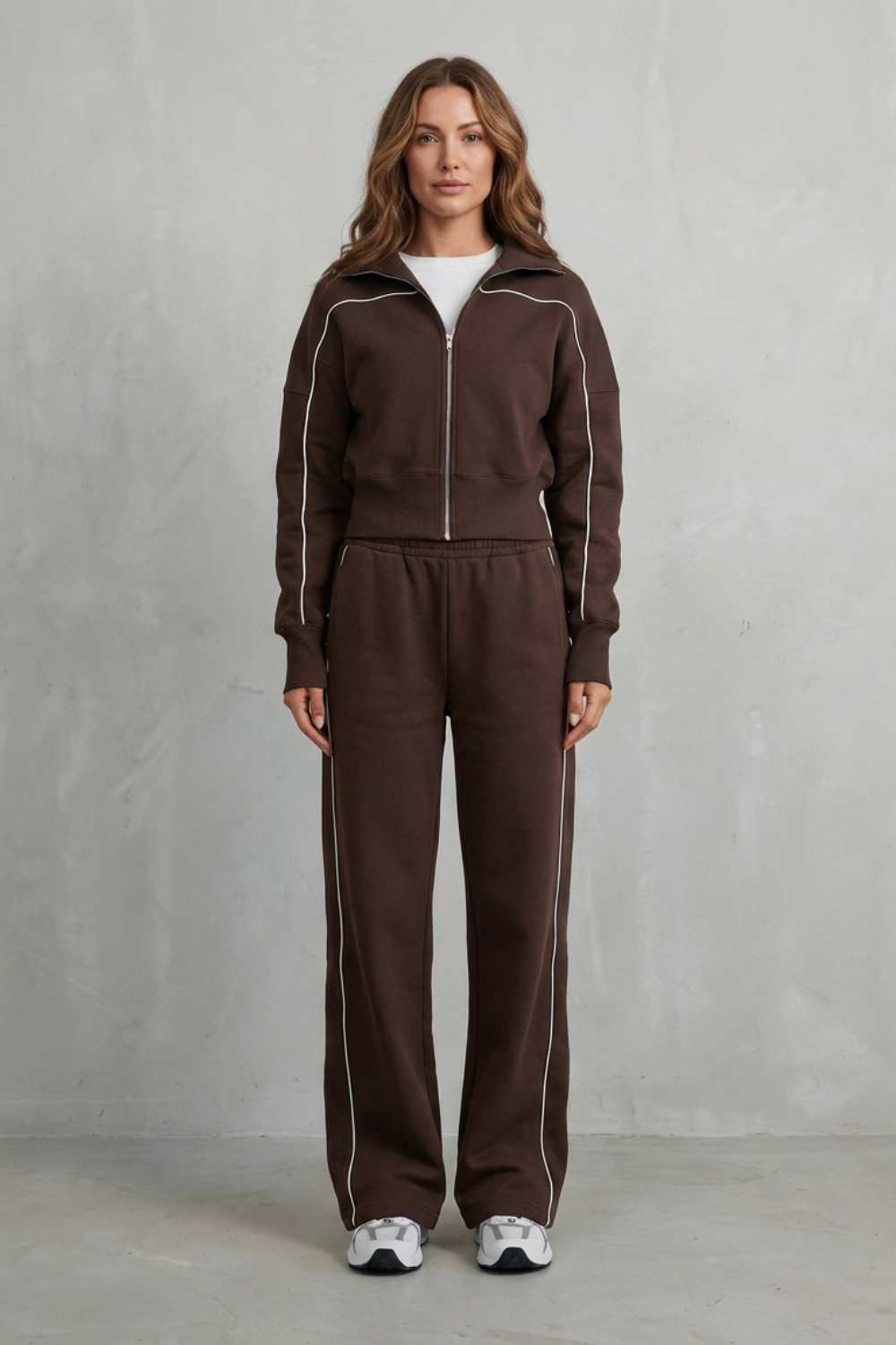 Savina – Urban Edge Piped Zip Jacket & Wide-Leg Pants Set-10508125569367-OLVIA ROSE LONDON