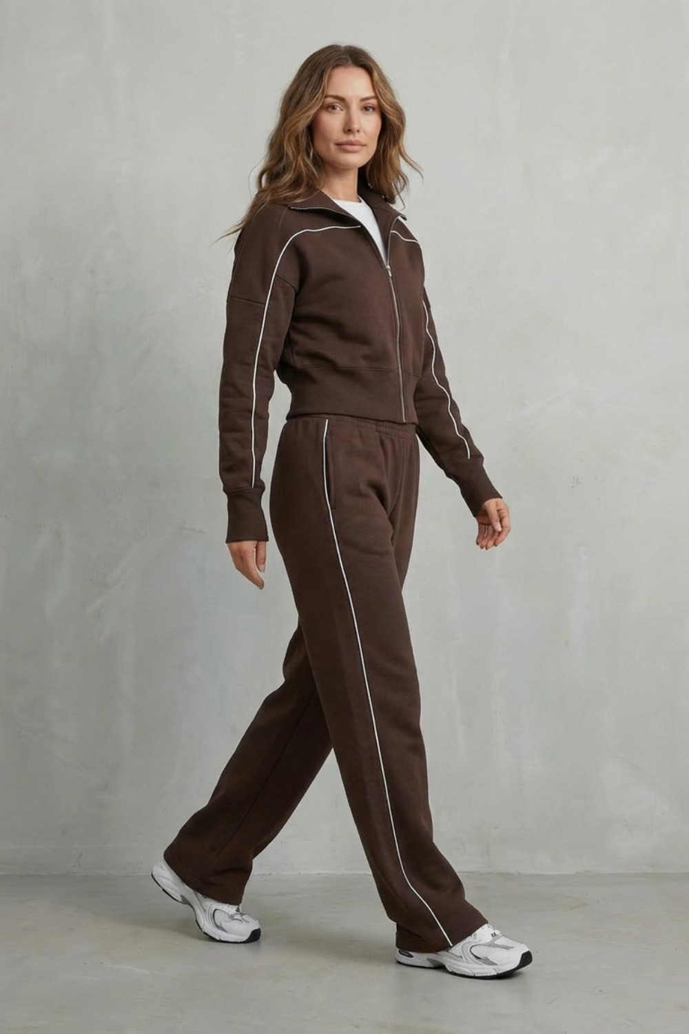 Savina – Urban Edge Piped Zip Jacket & Wide-Leg Pants Set-10508125569367-OLVIA ROSE LONDON