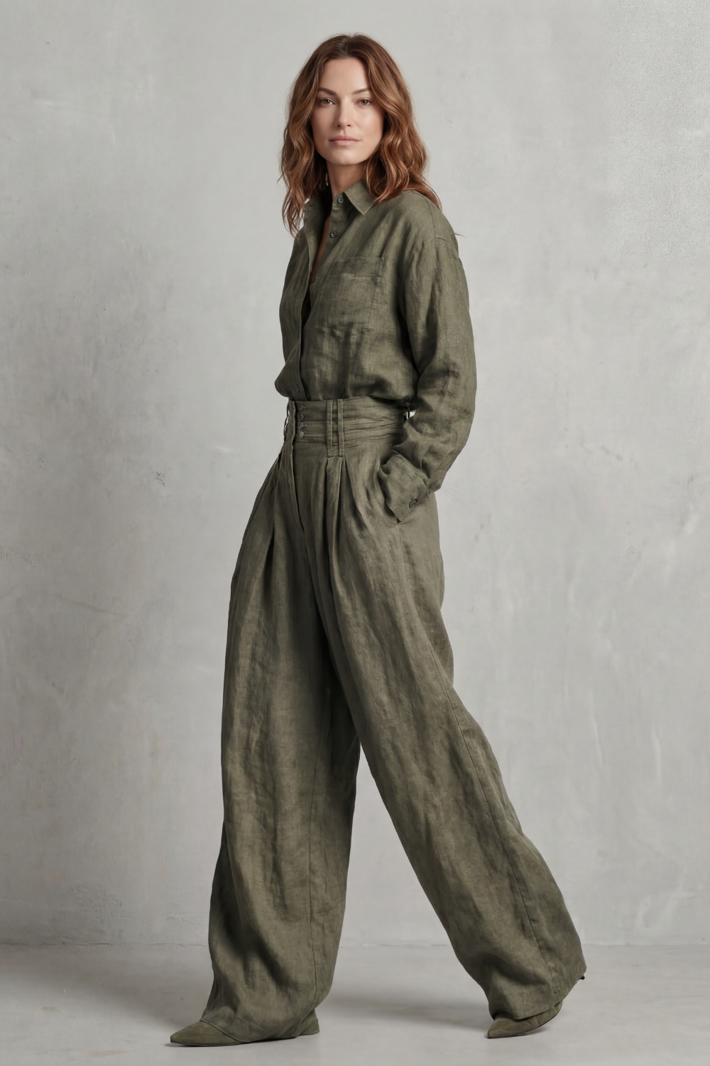 Savrielle – Relaxed neutral tailoring – Two-piece set-10483556483415-OLVIA ROSE LONDON