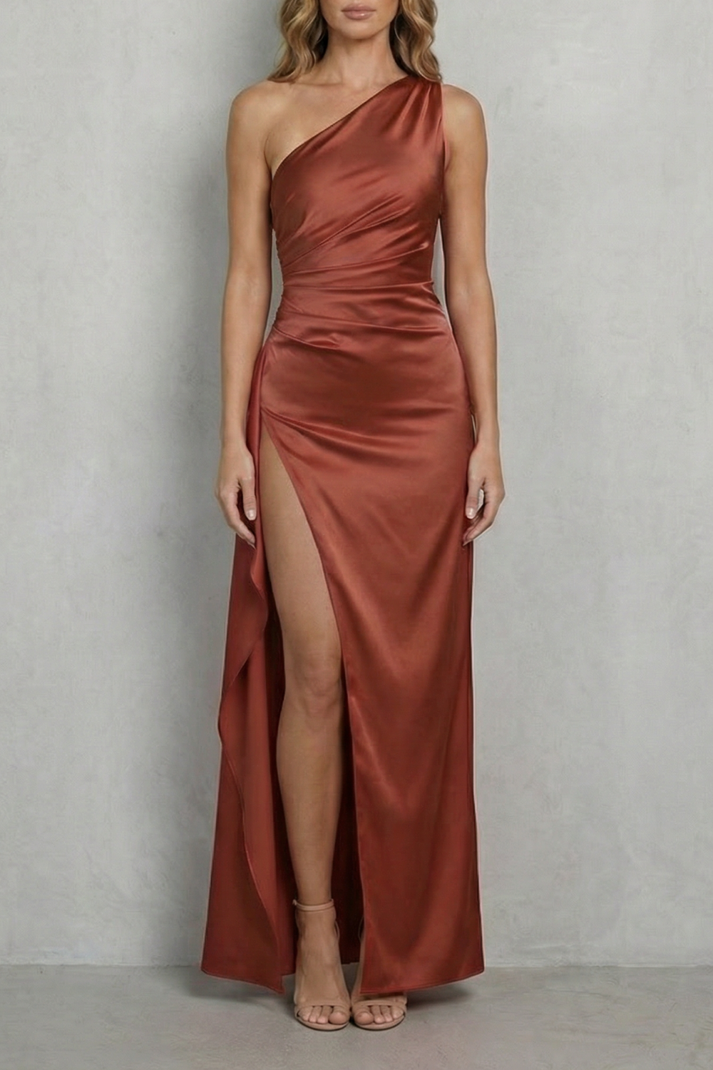Scarlette – Liquid satin drape – One-shoulder evening gown-10601540649303-OLVIA ROSE LONDON