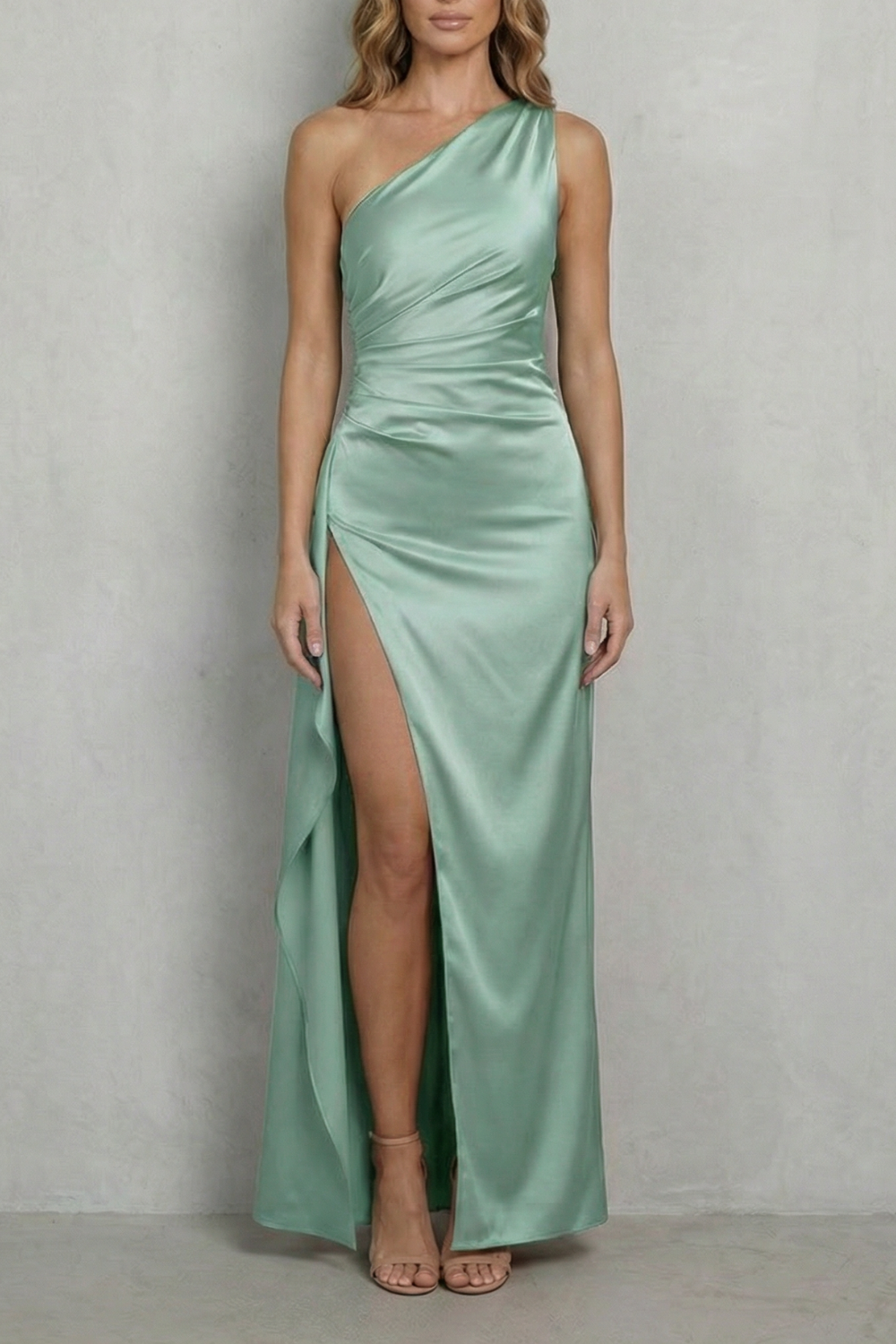 Scarlette – Liquid satin drape – One-shoulder evening gown-10601540649303-OLVIA ROSE LONDON