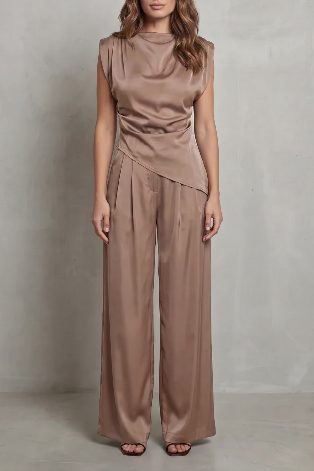 Selora – Draped waist detail – Casual elegance set-10490758988119-OLVIA ROSE LONDON