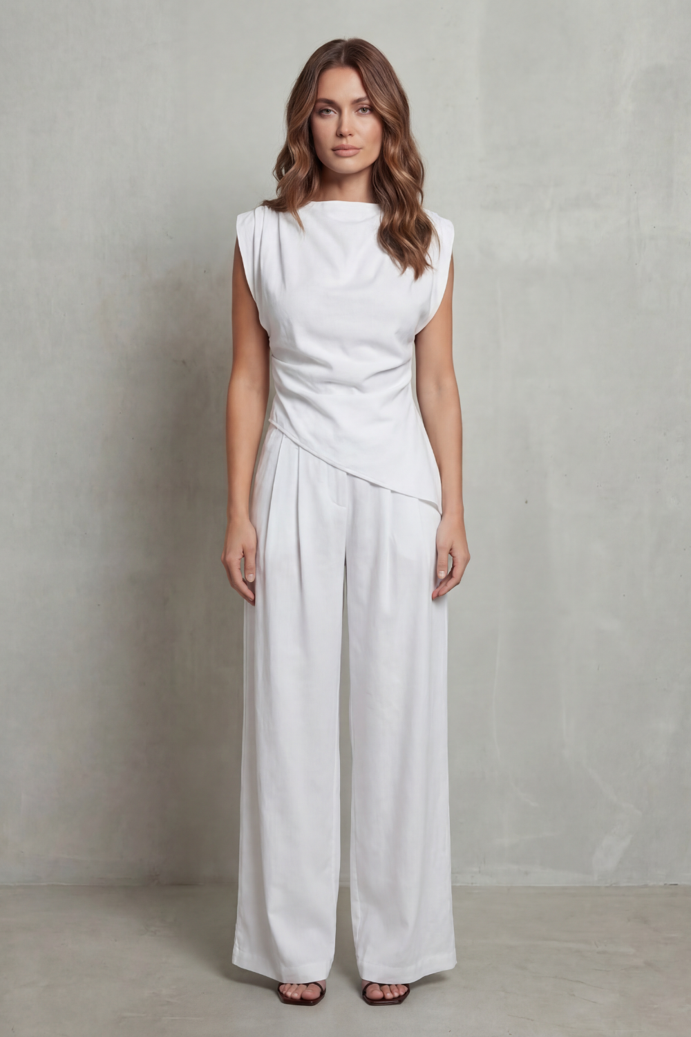 Selora – Draped waist detail – Casual elegance set-10490758988119-OLVIA ROSE LONDON