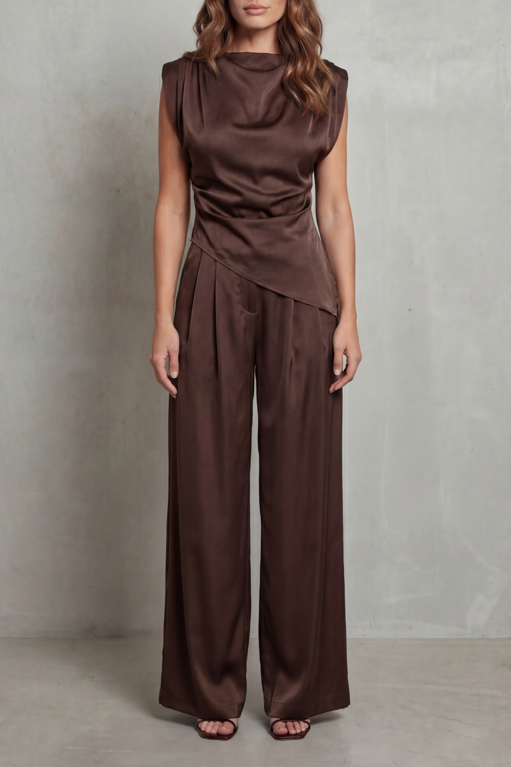 Selora – Draped waist detail – Casual elegance set-10490758988119-OLVIA ROSE LONDON