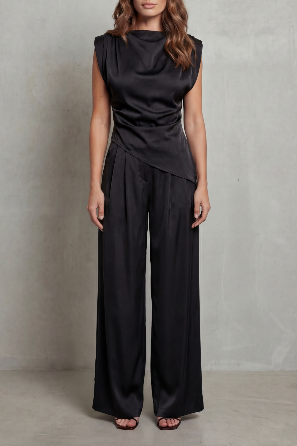 Selora – Draped waist detail – Casual elegance set-10490758988119-OLVIA ROSE LONDON