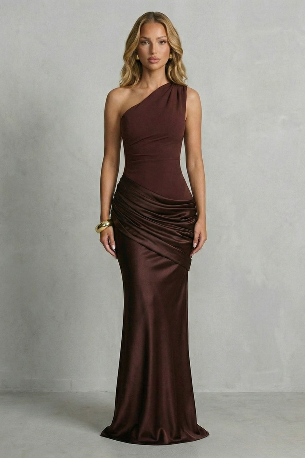 Seraphielle – Satin draped elegance – One shoulder maxi dress-10598742917463-OLVIA ROSE LONDON