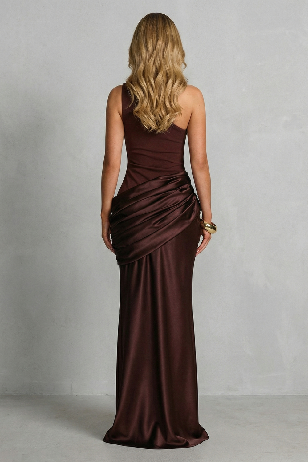 Seraphielle – Satin draped elegance – One shoulder maxi dress-10598742917463-OLVIA ROSE LONDON