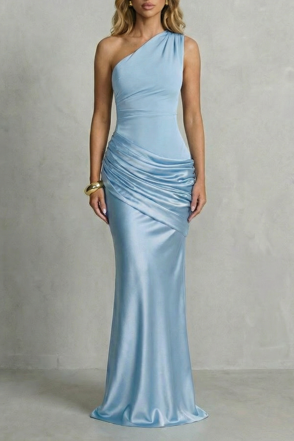 Seraphielle – Satin draped elegance – One shoulder maxi dress-10598742917463-OLVIA ROSE LONDON