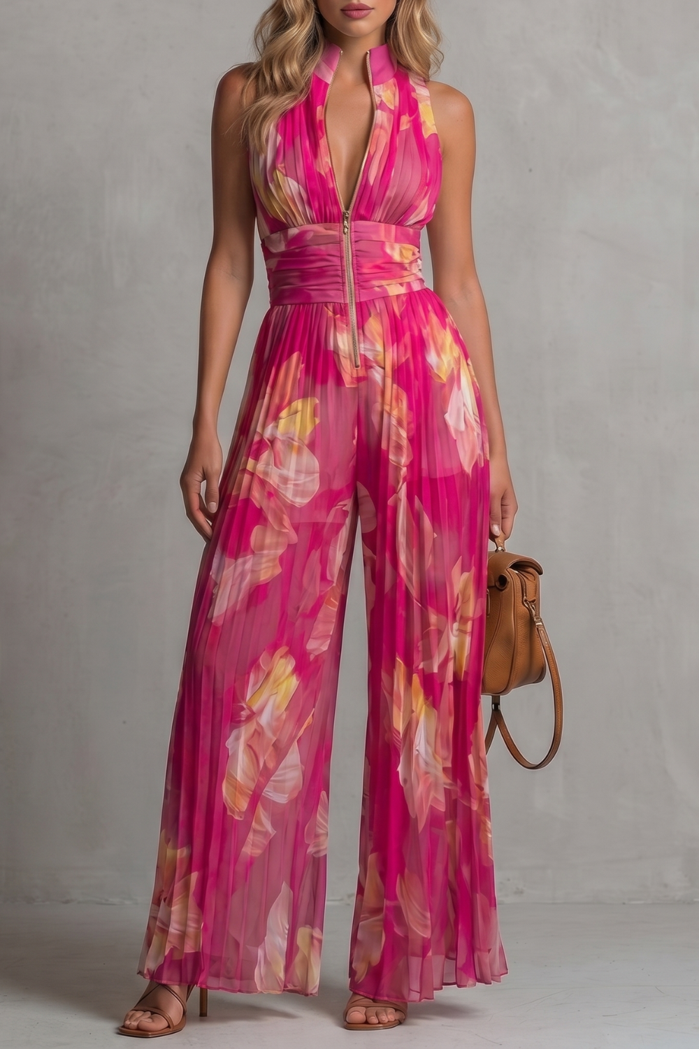 Seraphina – Pleated halter elegance – Wide-leg jumpsuit-10908512387415-OLVIA ROSE LONDON