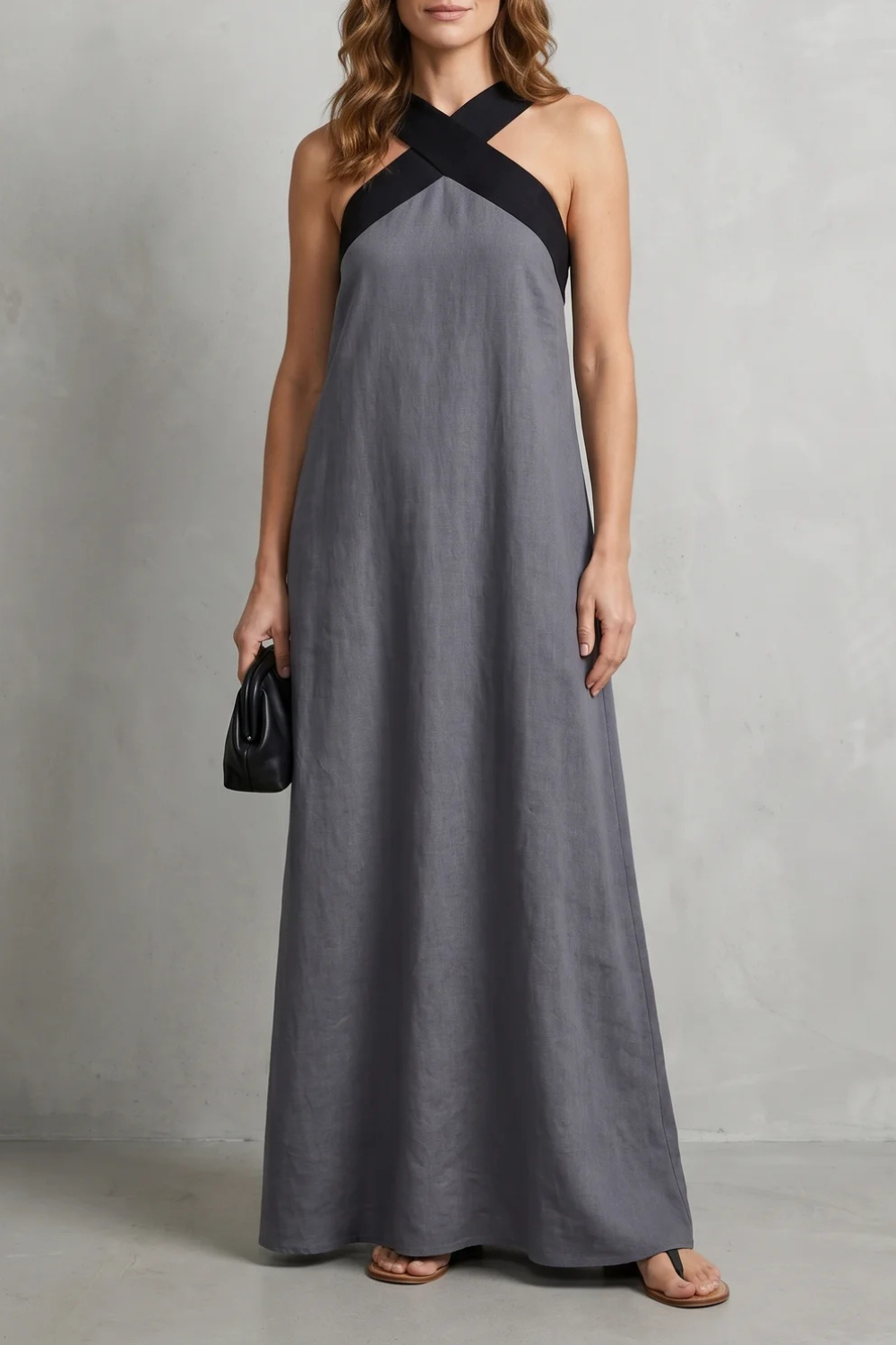 Seravelle – Cross-halter elegance – Maxi dress-10642184700247-OLVIA ROSE LONDON