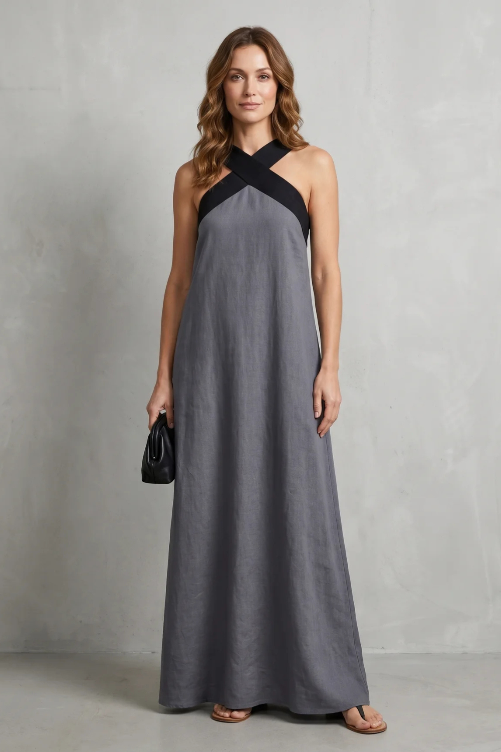 Seravelle – Cross-halter elegance – Maxi dress-10642184700247-OLVIA ROSE LONDON