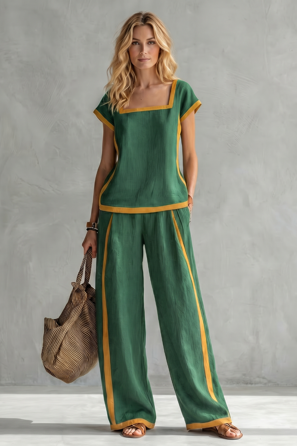 Serelisse – Contrast trim relaxed silhouette – Two-piece set-10765744767319-OLVIA ROSE LONDON