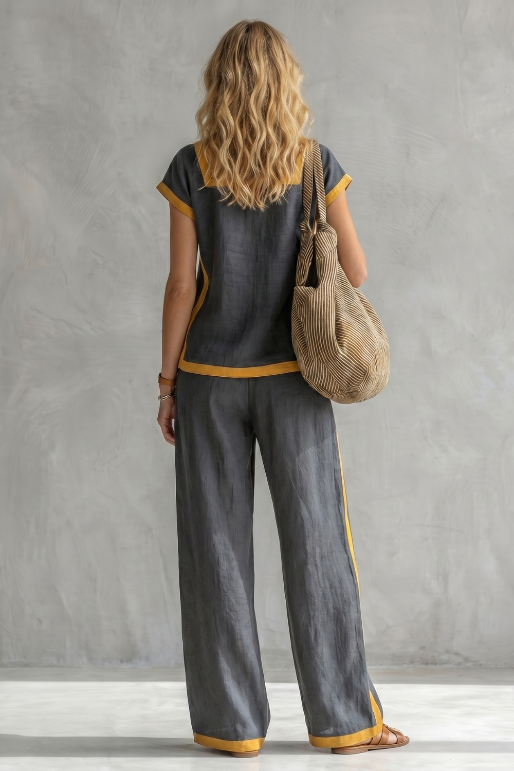 Serelisse – Contrast trim relaxed silhouette – Two-piece set-10765744767319-OLVIA ROSE LONDON