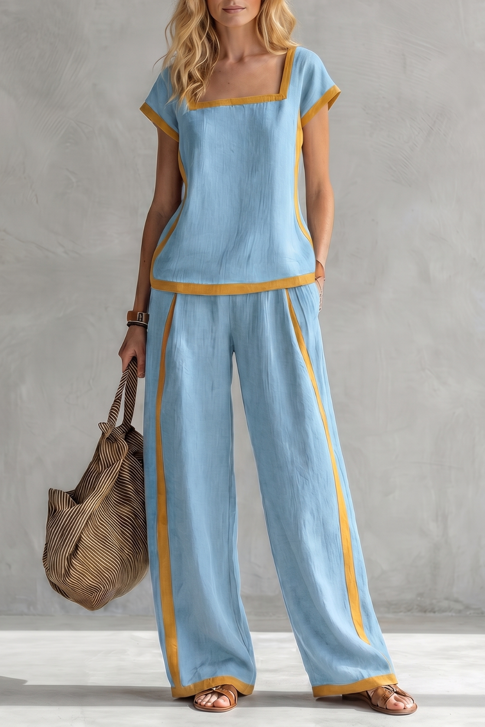Serelisse – Contrast trim relaxed silhouette – Two-piece set-10765744767319-OLVIA ROSE LONDON