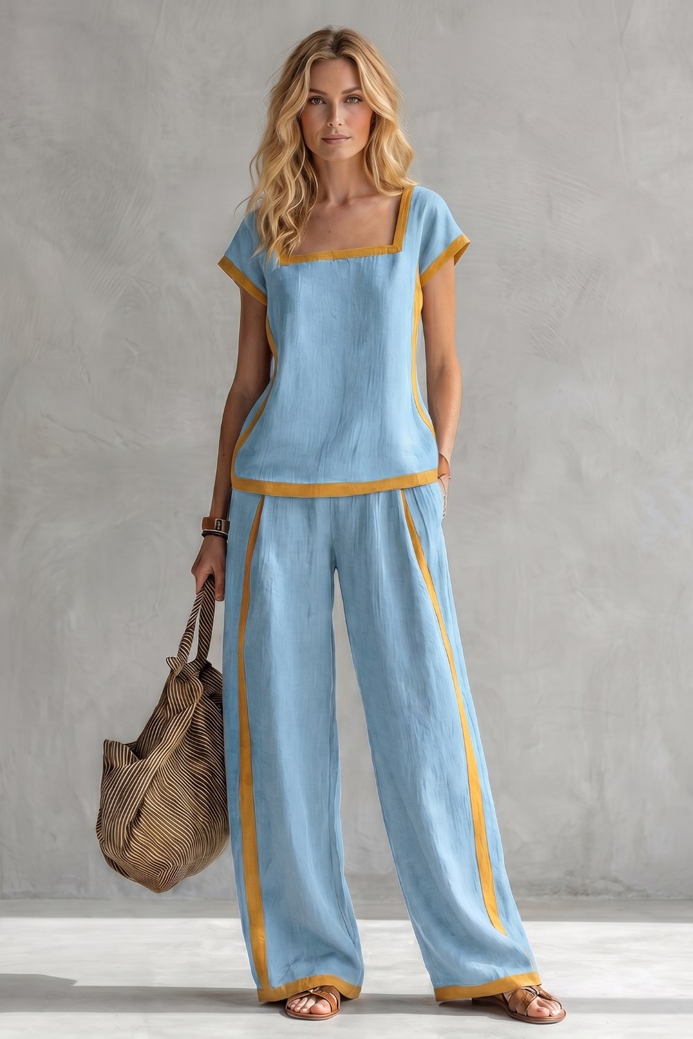Serelisse – Contrast trim relaxed silhouette – Two-piece set-10765744767319-OLVIA ROSE LONDON