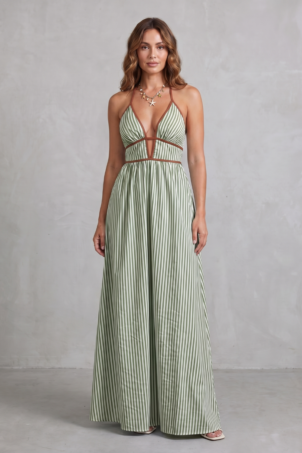 Serelisse – Striped backless silhouette – Maxi dress-10914562900311-OLVIA ROSE LONDON