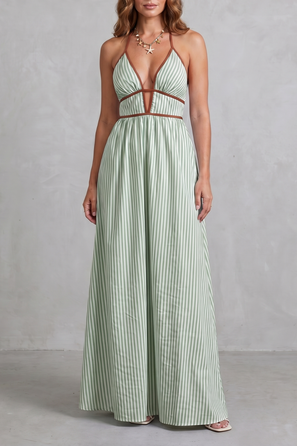 Serelisse – Striped backless silhouette – Maxi dress-10914562900311-OLVIA ROSE LONDON