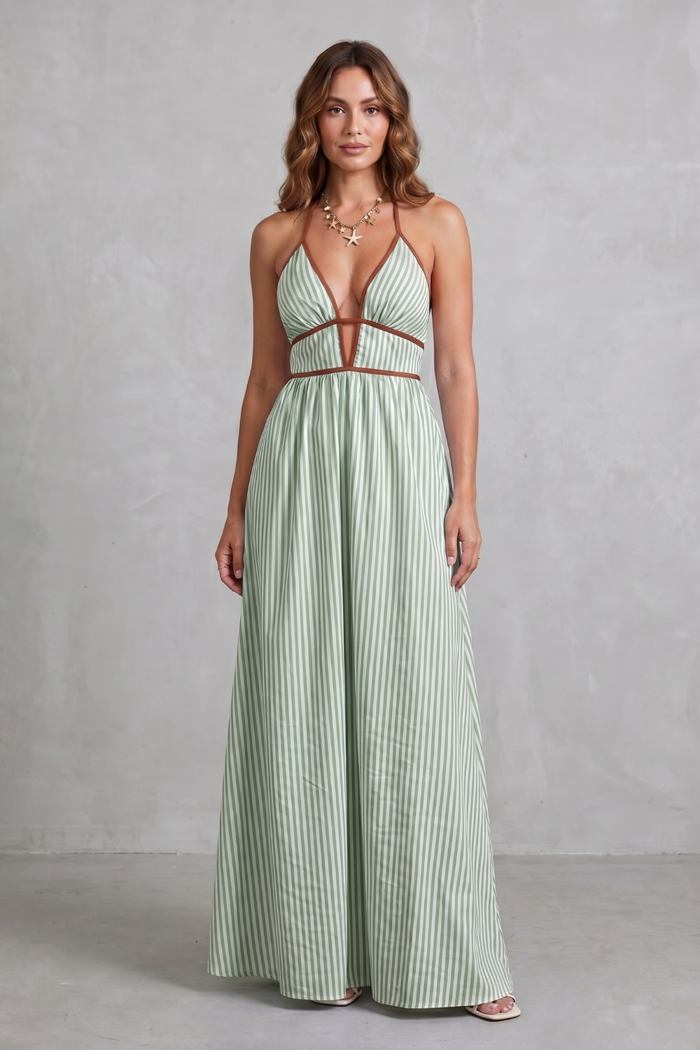Serelisse – Striped backless silhouette – Maxi dress-10914562900311-OLVIA ROSE LONDON