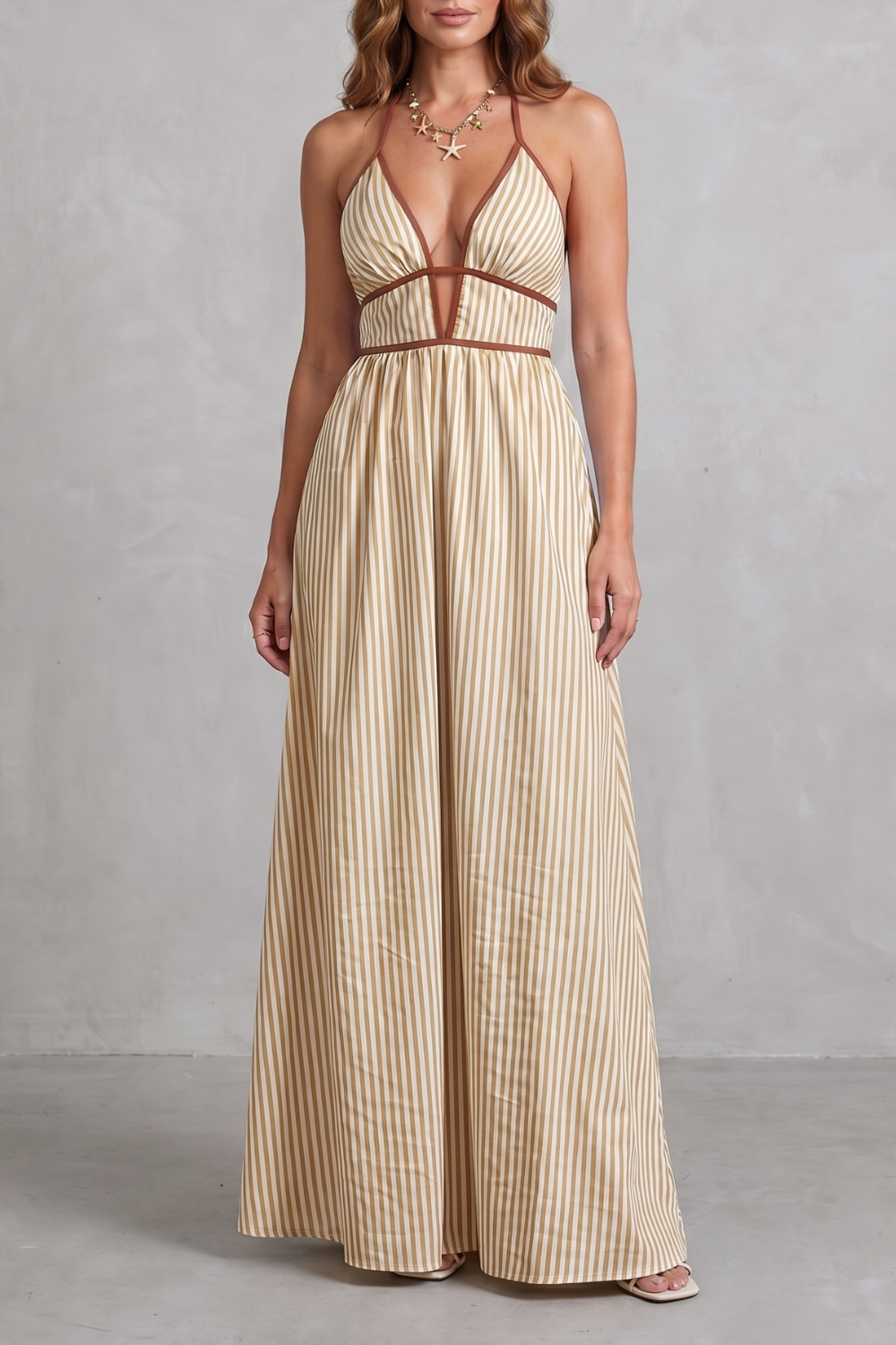 Serelisse – Striped backless silhouette – Maxi dress-10914562900311-OLVIA ROSE LONDON