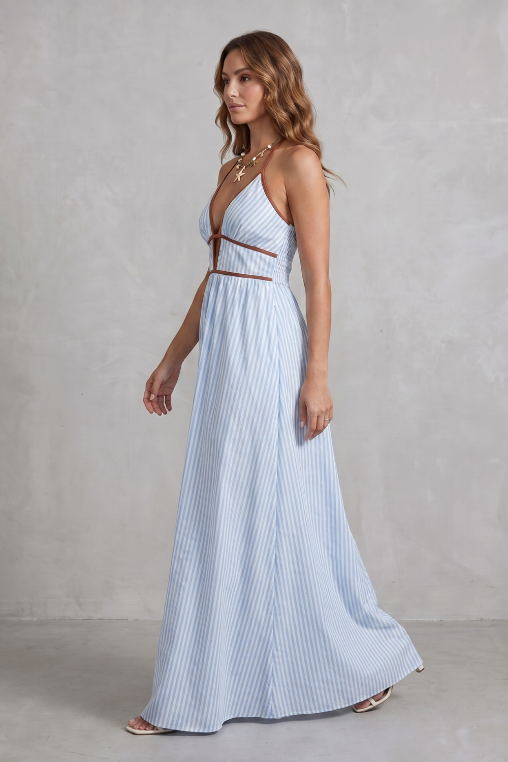 Serelisse – Striped backless silhouette – Maxi dress-10914562900311-OLVIA ROSE LONDON