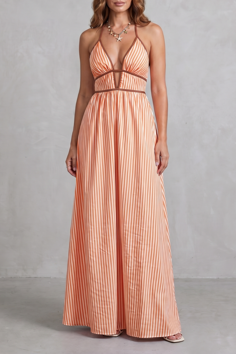 Serelisse – Striped backless silhouette – Maxi dress-10914562900311-OLVIA ROSE LONDON