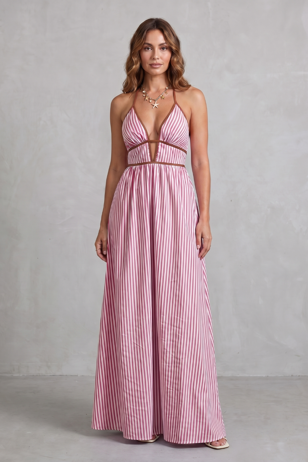 Serelisse – Striped backless silhouette – Maxi dress-10914562900311-OLVIA ROSE LONDON