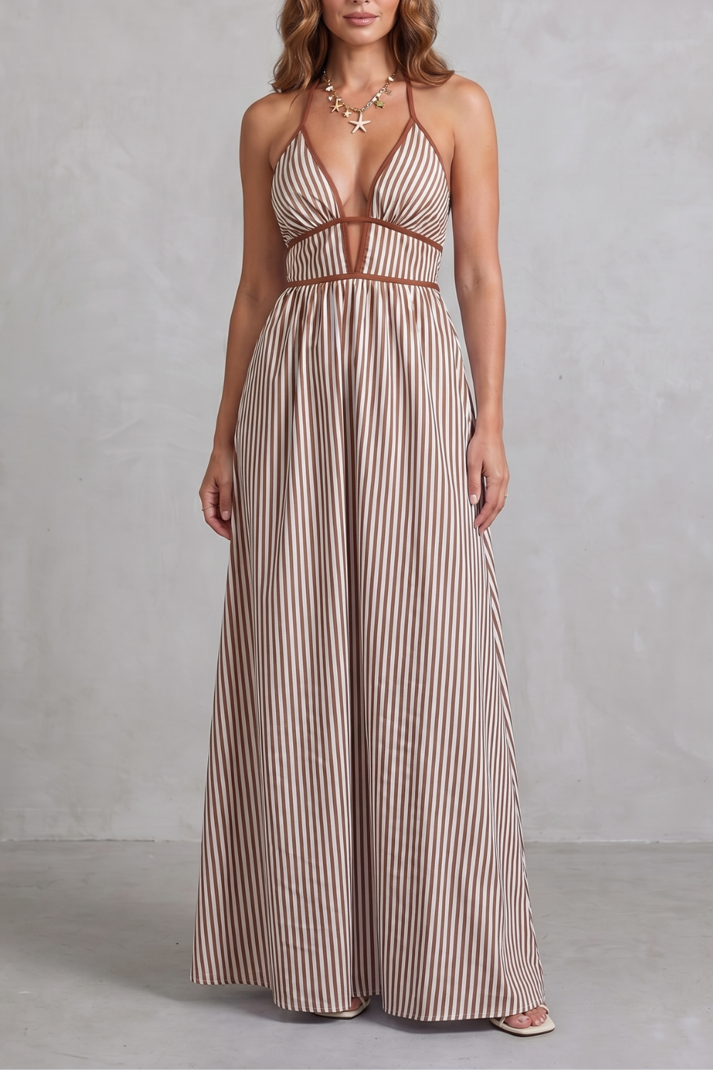 Serelisse – Striped backless silhouette – Maxi dress-10914562900311-OLVIA ROSE LONDON