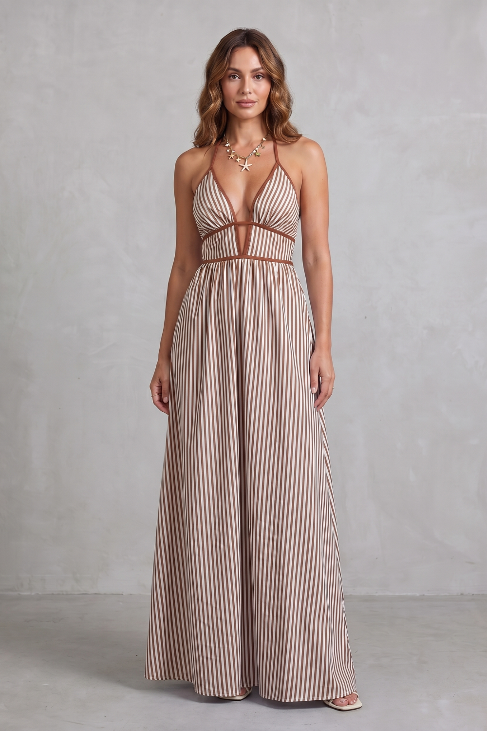Serelisse – Striped backless silhouette – Maxi dress-10914562900311-OLVIA ROSE LONDON