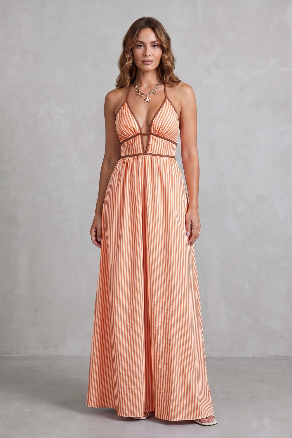 Serelisse – Striped backless silhouette – Maxi dress-10914562900311-OLVIA ROSE LONDON