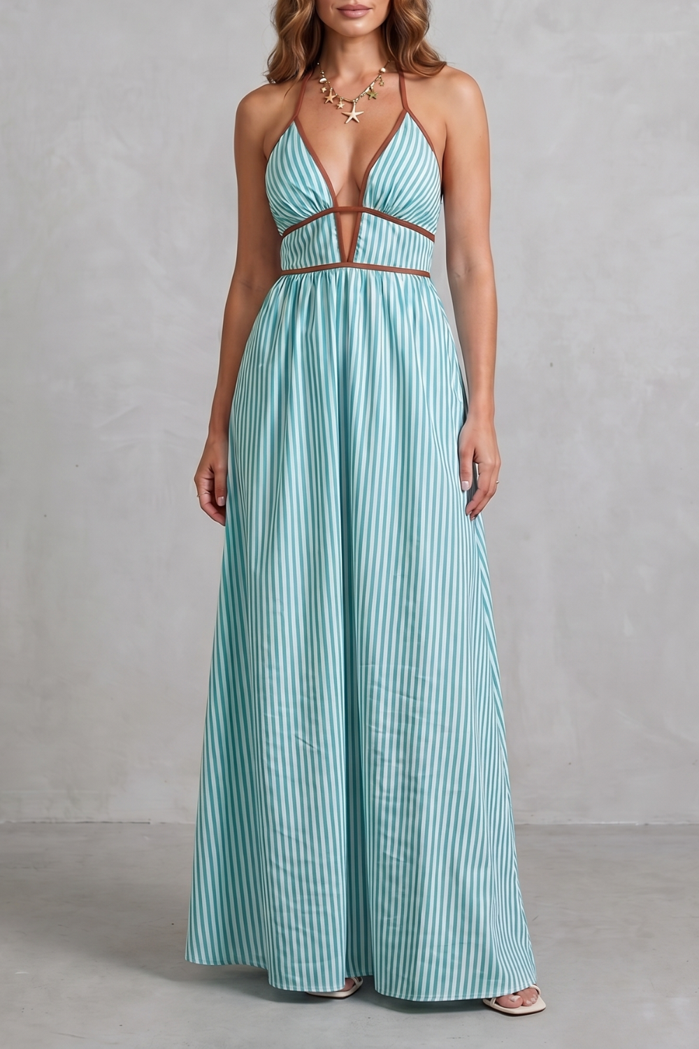 Serelisse – Striped backless silhouette – Maxi dress-10914562900311-OLVIA ROSE LONDON