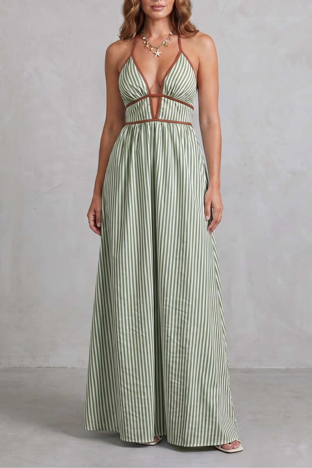 Serelisse – Striped backless silhouette – Maxi dress-10914562900311-OLVIA ROSE LONDON
